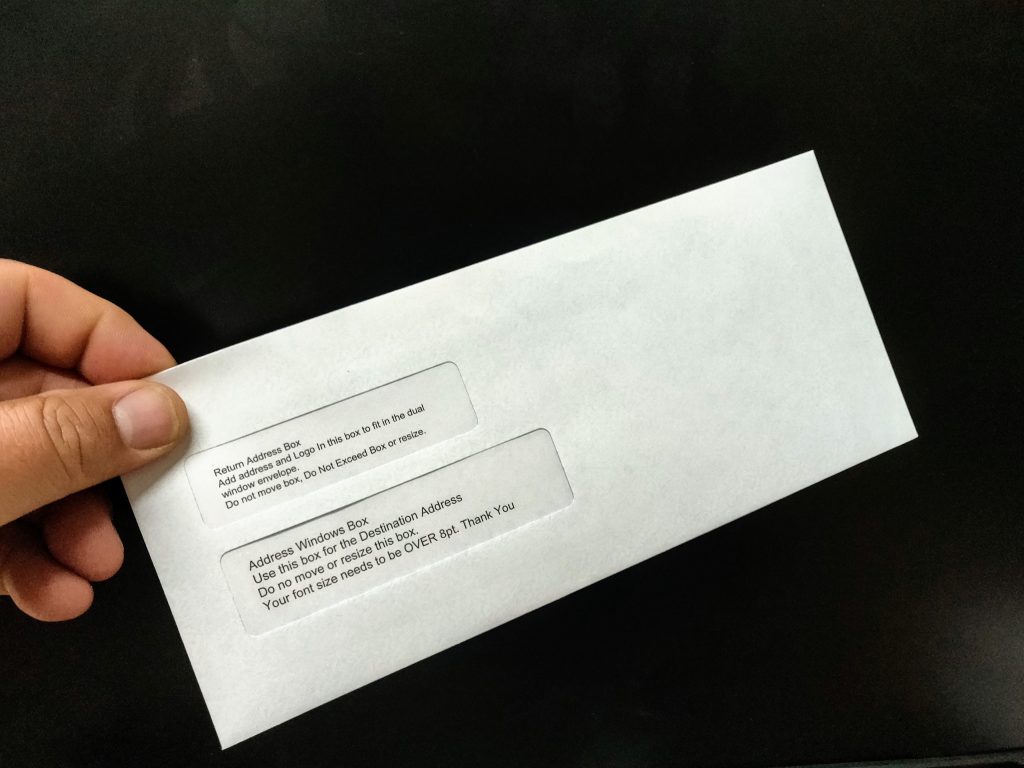 Dual Window Envelope